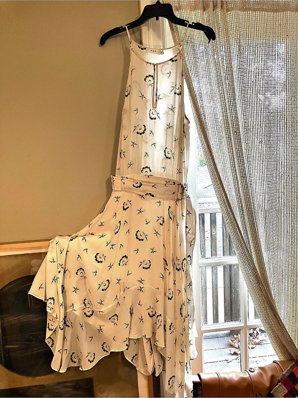 A.L.C. Floral Silk Midi Dress Size 12 Like New